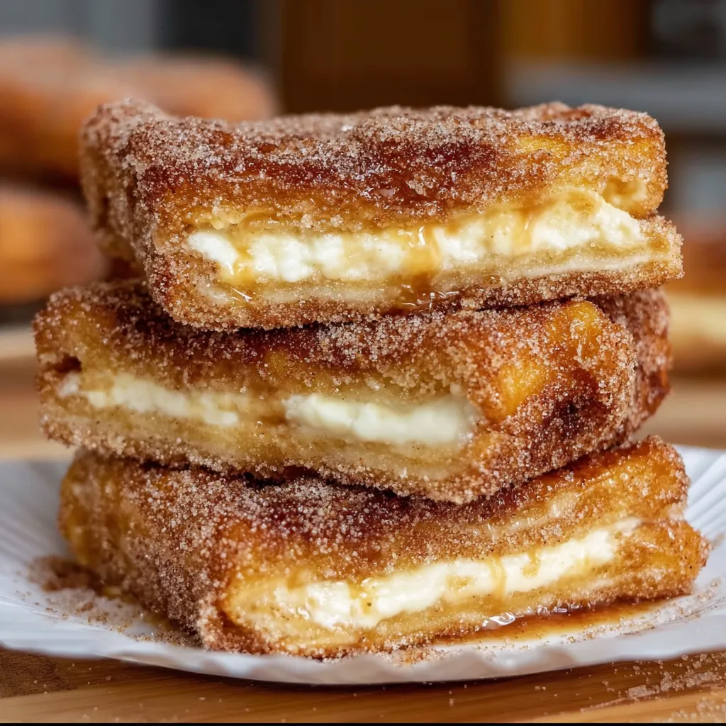 Ultimate Churro Cheesecake Squares with Cinnamon Sugar Coating and Cream Filling