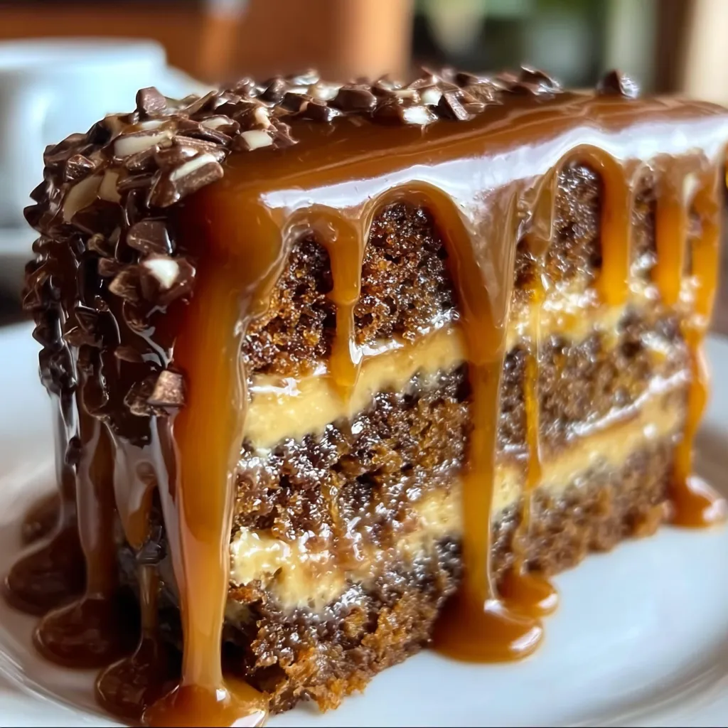 Ultimate Gooey Coffee Caramel Cake with Rich Espresso Glaze and Salted Caramel