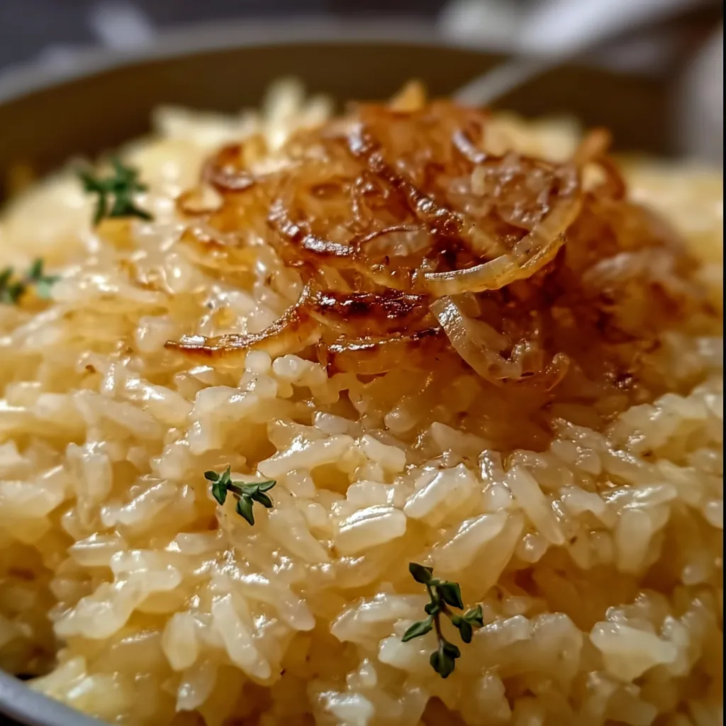 Creamy French Onion Butter Rice with Caramelized Onions and Gruyère - tertiary view