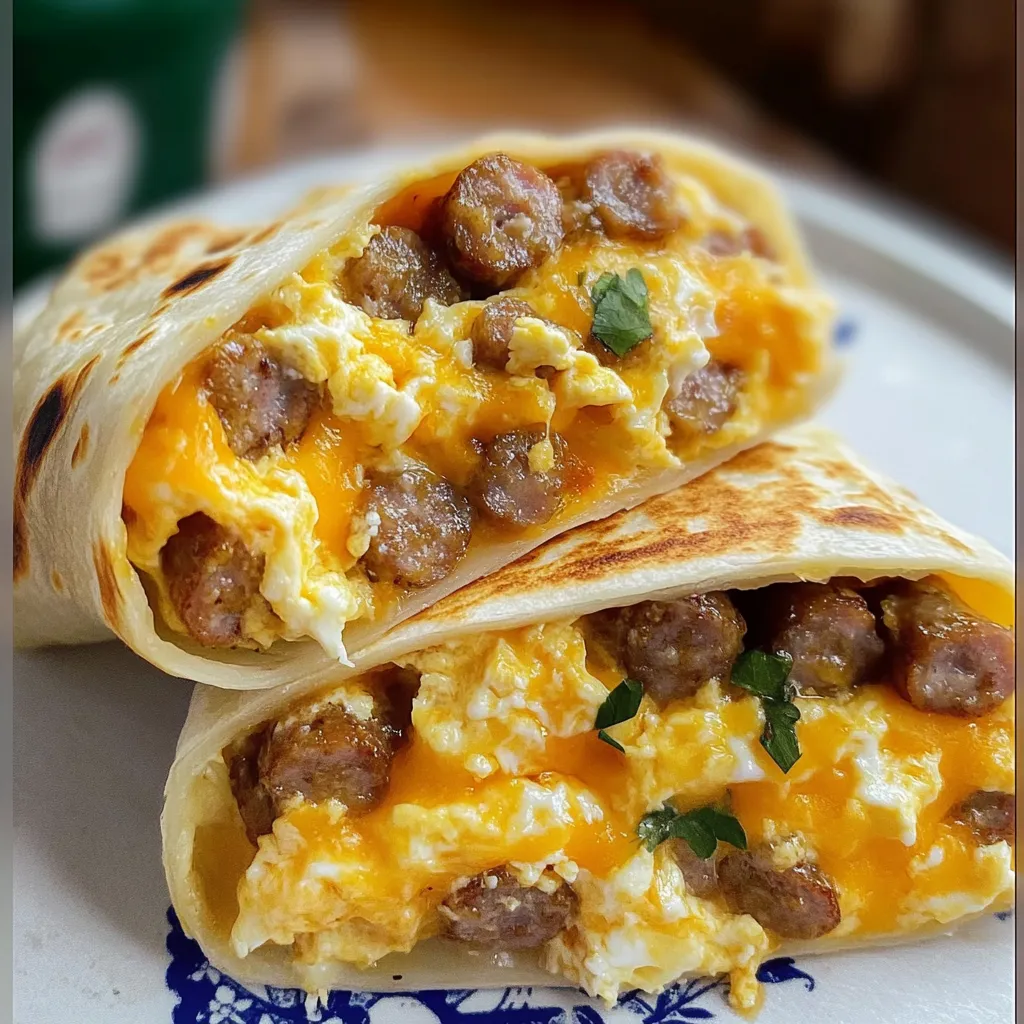 Cheesy Sausage and Egg Wraps - Ultimate Breakfast Comfort Food Recipe - tertiary view