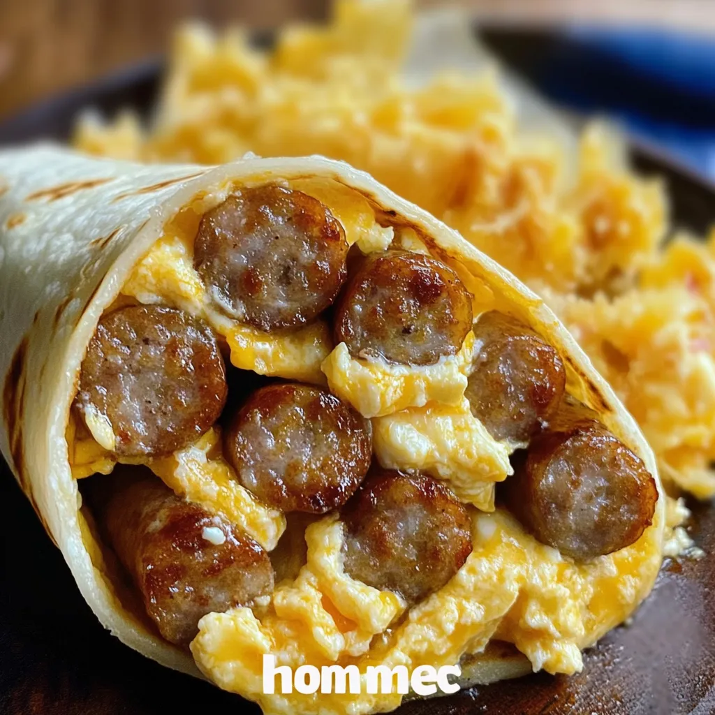 Cheesy Sausage and Egg Wraps - Ultimate Breakfast Comfort Food Recipe - secondary view