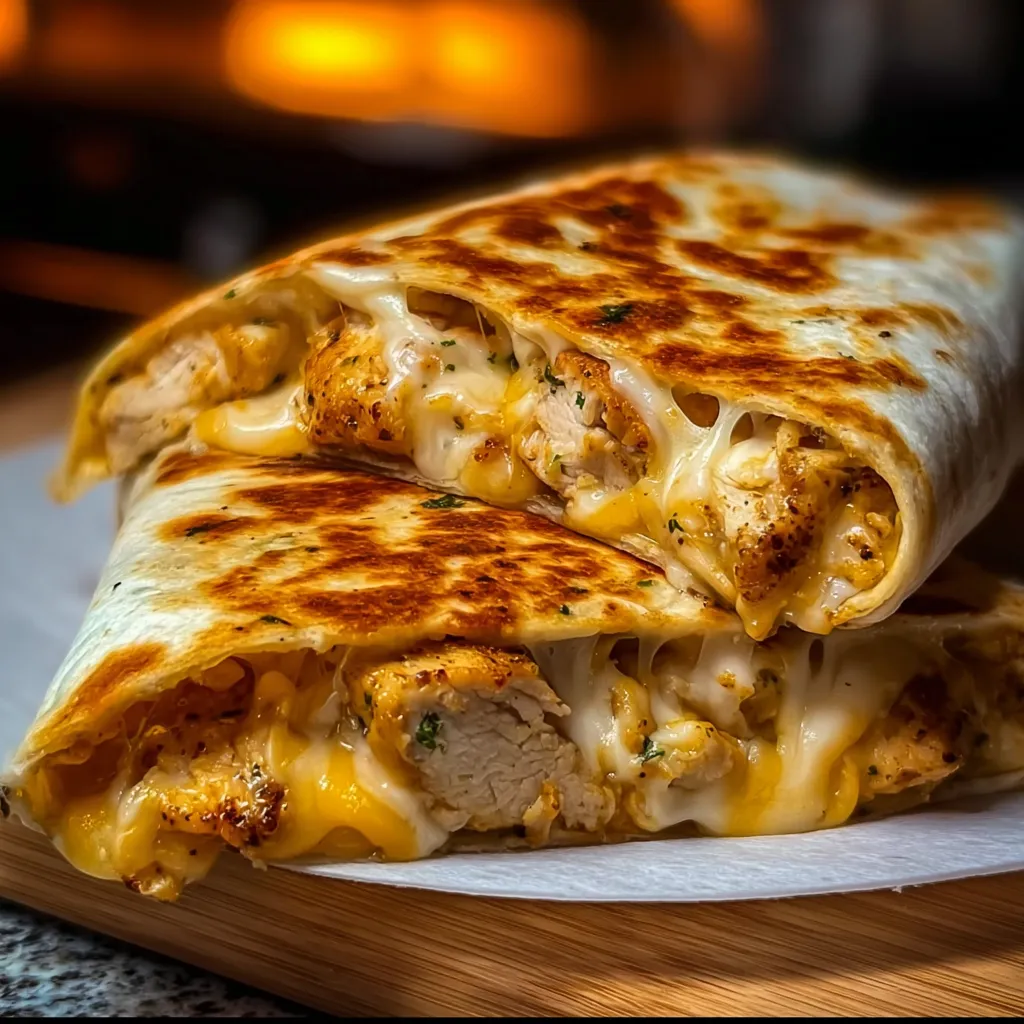 Ultimate Cheesy Garlic Chicken Wraps with Crispy Vegetables and Creamy Ranch