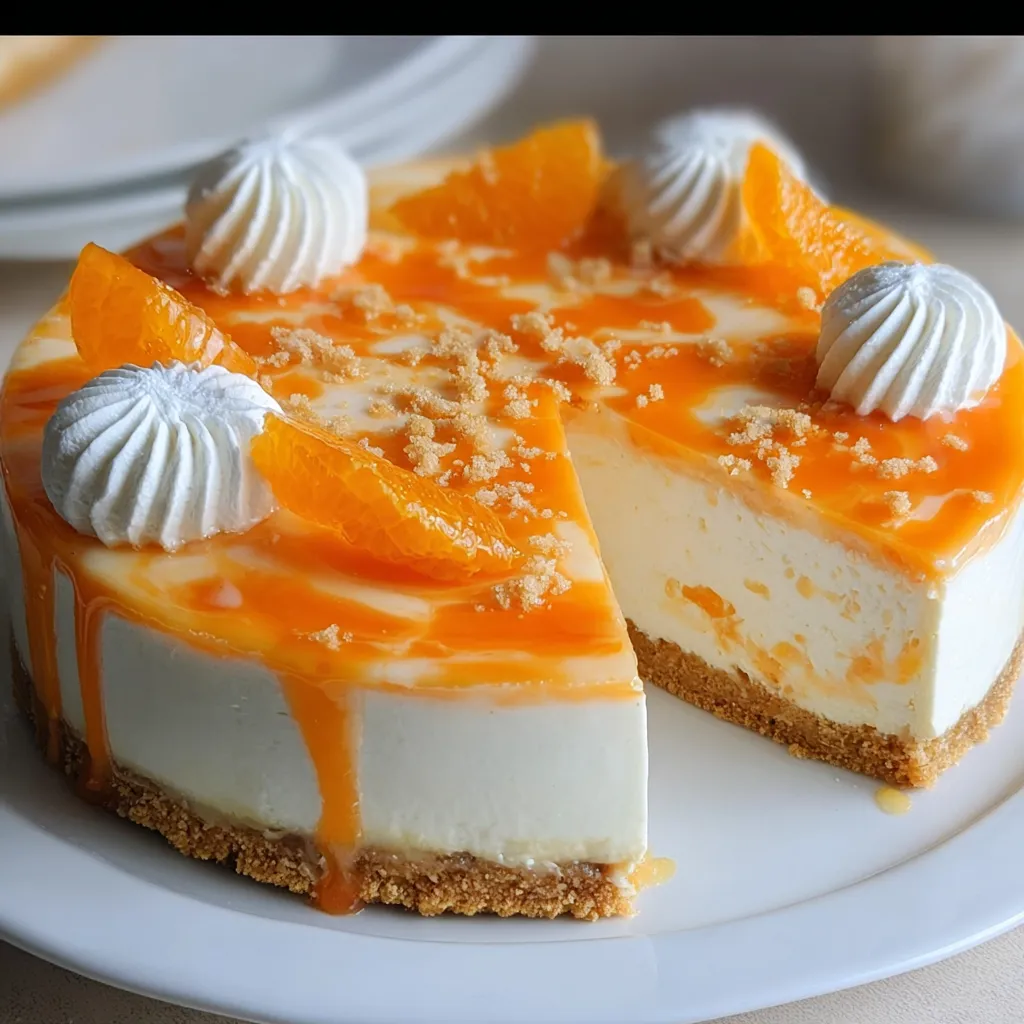 No-Bake Orange Creamsicle Cheesecake - Ultimate Summer Dessert Experience - secondary view