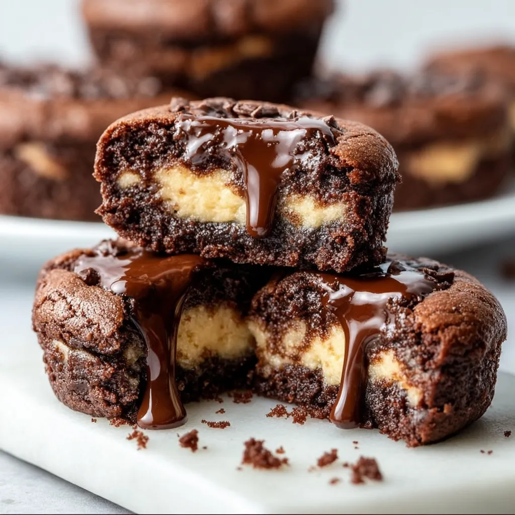 Decadent Chocolate Cheesecake Cookie Bites with Rich Cream Cheese Centers and Chocolate Crumb - secondary view