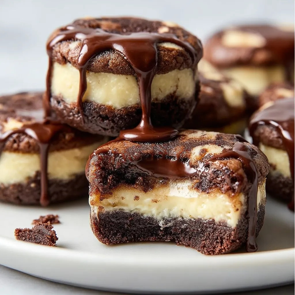 Decadent Chocolate Cheesecake Cookie Bites with Rich Cream Cheese Centers and Chocolate Crumb - tertiary view