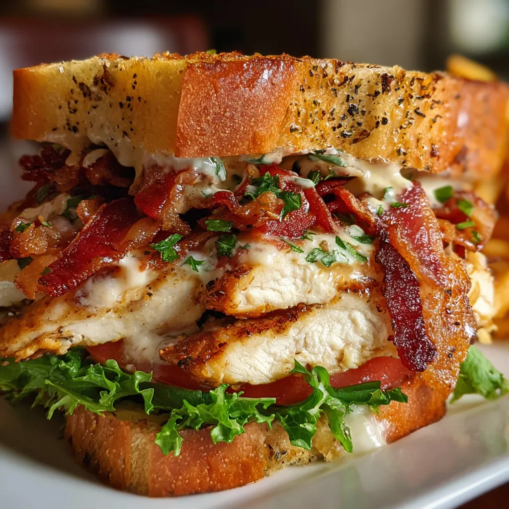 Ultimate Loaded Chicken Club Sandwich with Bacon - Triple-Decker Paradise Experience