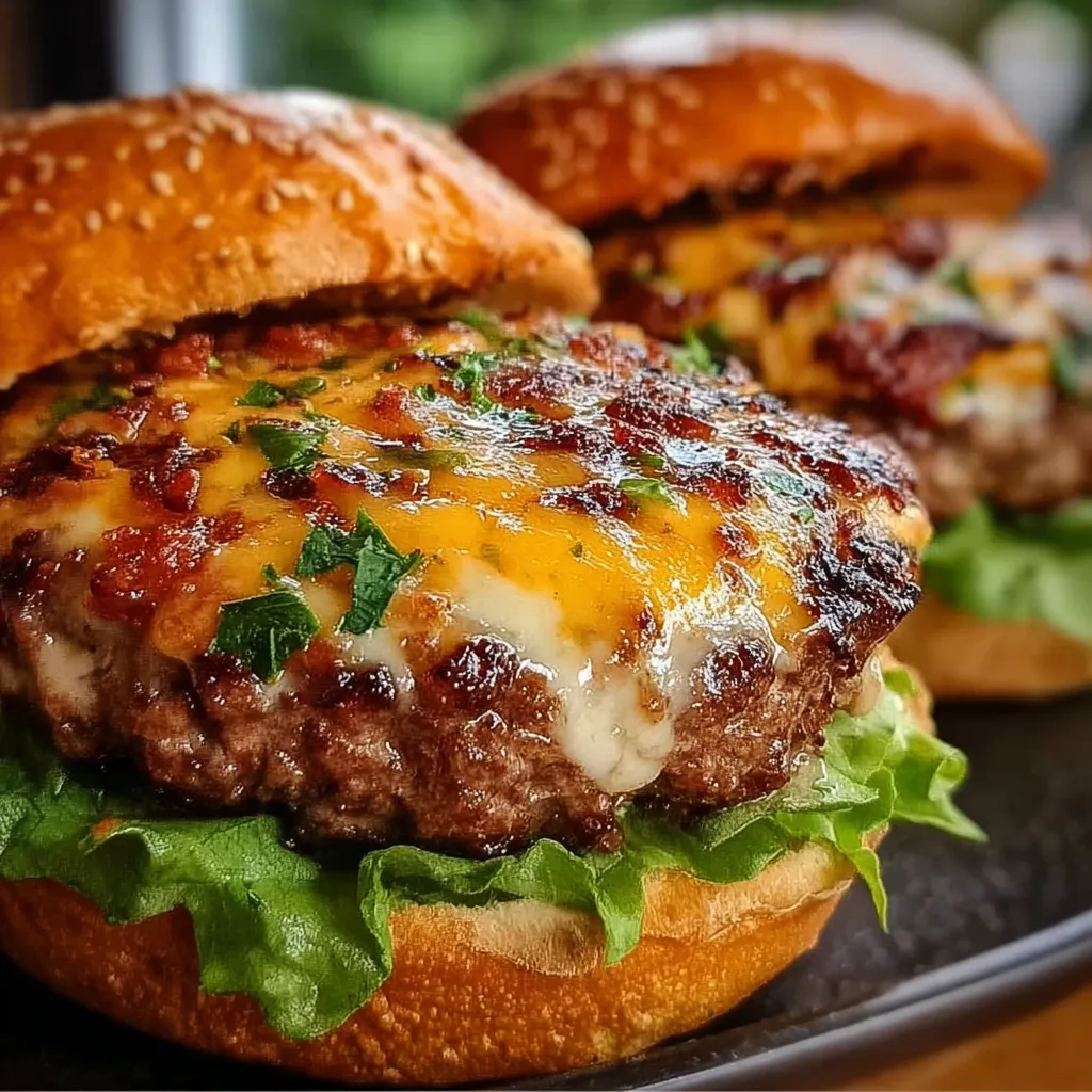 Ultimate Crunchy Burgers with Crispy Onions and Lettuce Slaw Topping