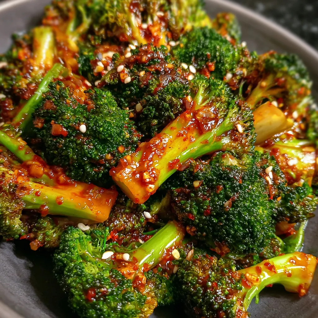 Korean Gochujang Roasted Broccoli with Sesame and Scallions