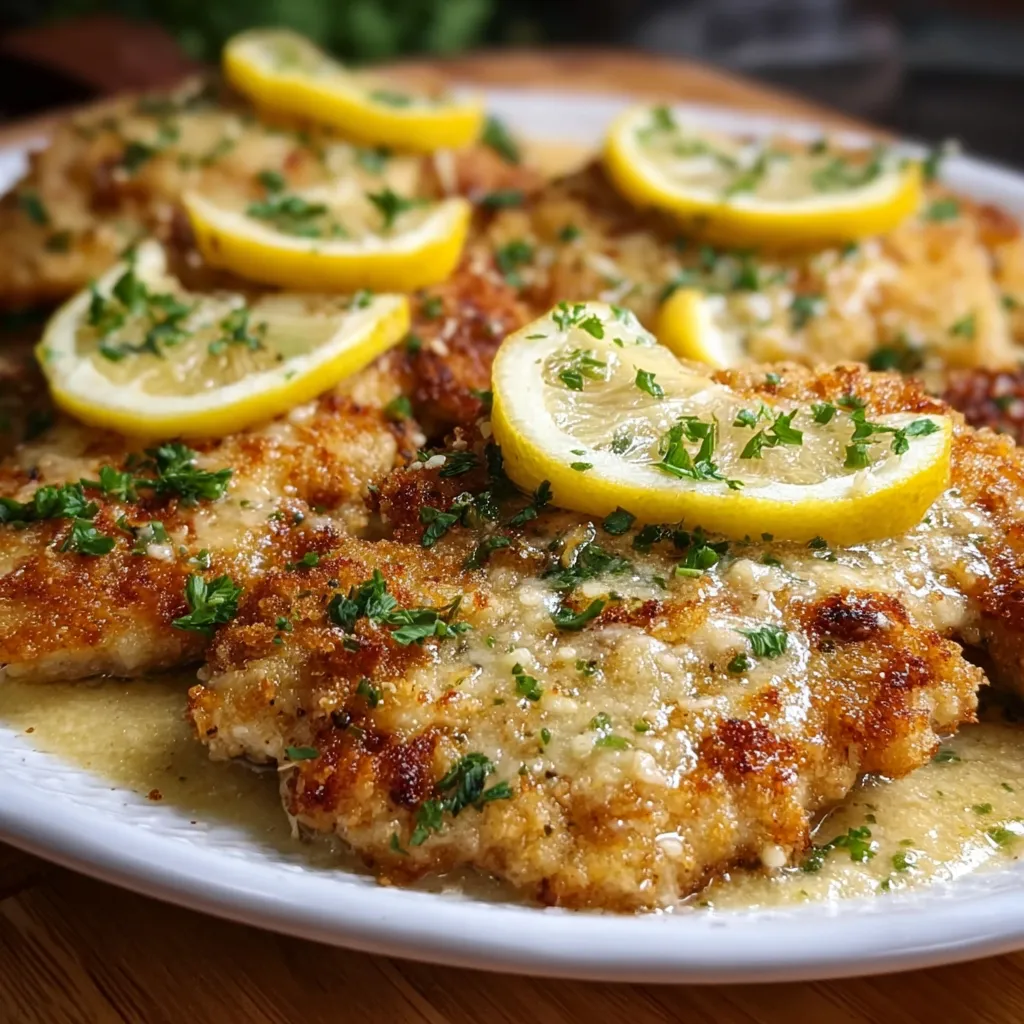 Classic Lemon Chicken Romano with Crispy Parmesan Crust and Fresh Herb Sauce - tertiary view