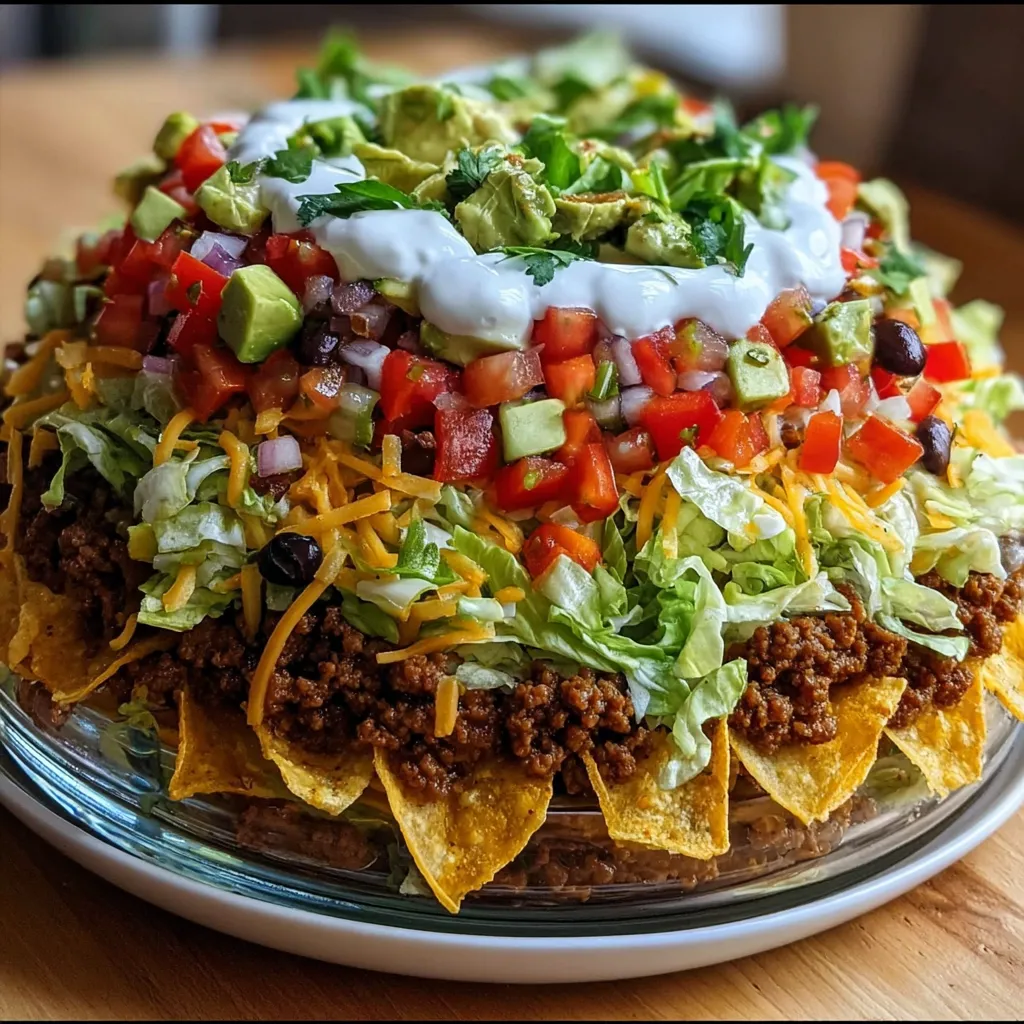 Ultimate Seven-Layer Taco Salad with Fresh Ingredients and Zesty Flavors
