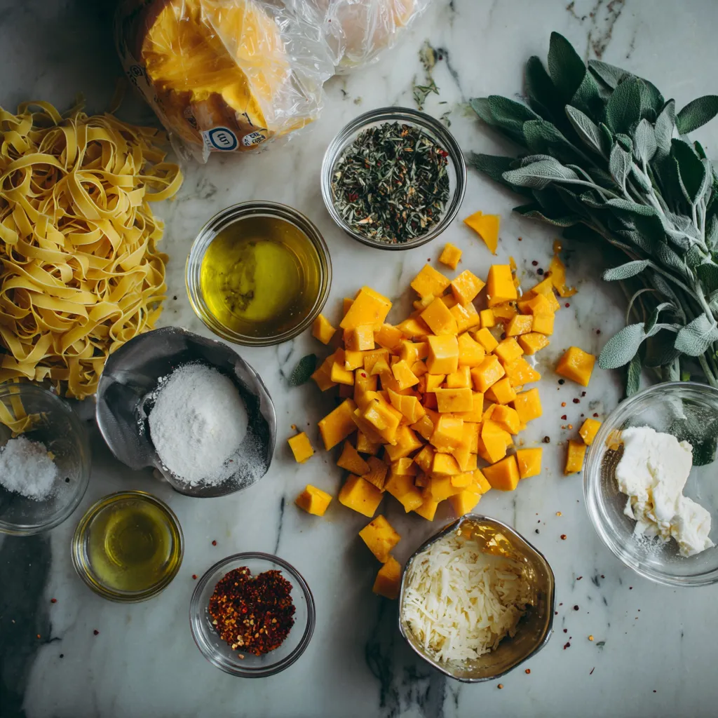 Brown Butter Sage Butternut Squash Pasta with Toasted Walnuts and Parmesan Cheese