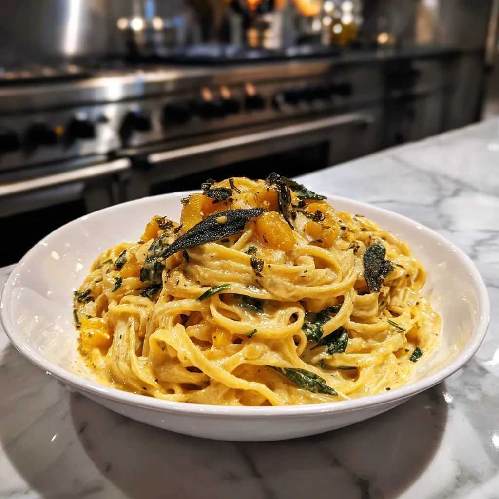 Brown Butter Sage Butternut Squash Pasta with Toasted Walnuts and Parmesan Cheese - tertiary view