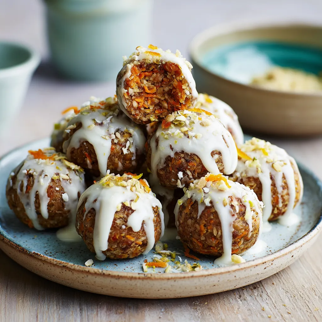 Healthy No-Bake Carrot Cake Energy Balls with Dates, Oats, and Warm Spices - secondary view