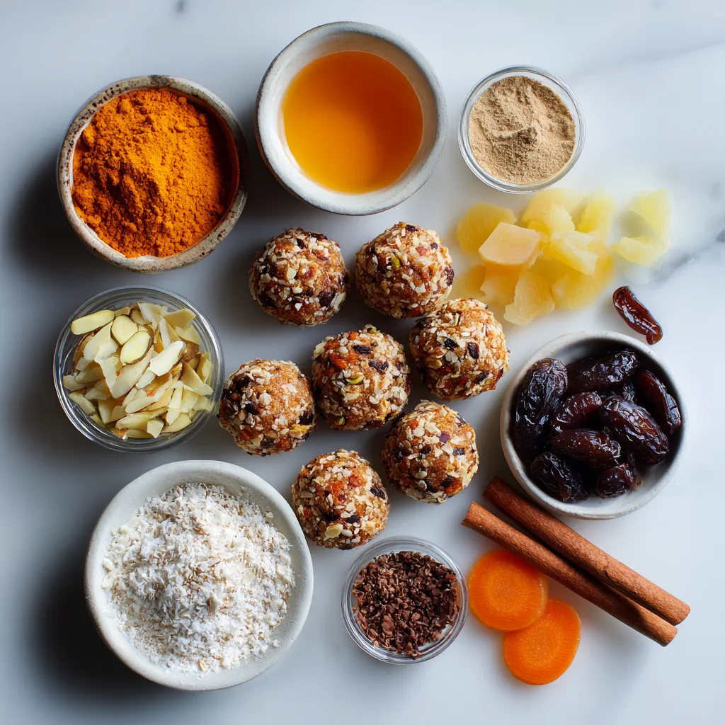 Healthy No-Bake Carrot Cake Energy Balls with Dates, Oats, and Warm Spices