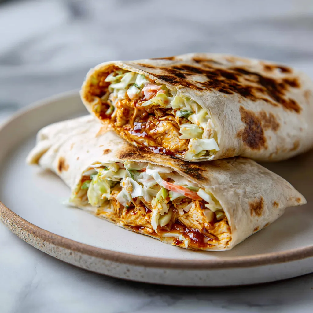 Ultimate BBQ Chicken Crunchwrap Supreme with Tangy Coleslaw and Crispy Grilled Tortilla Shell - secondary view
