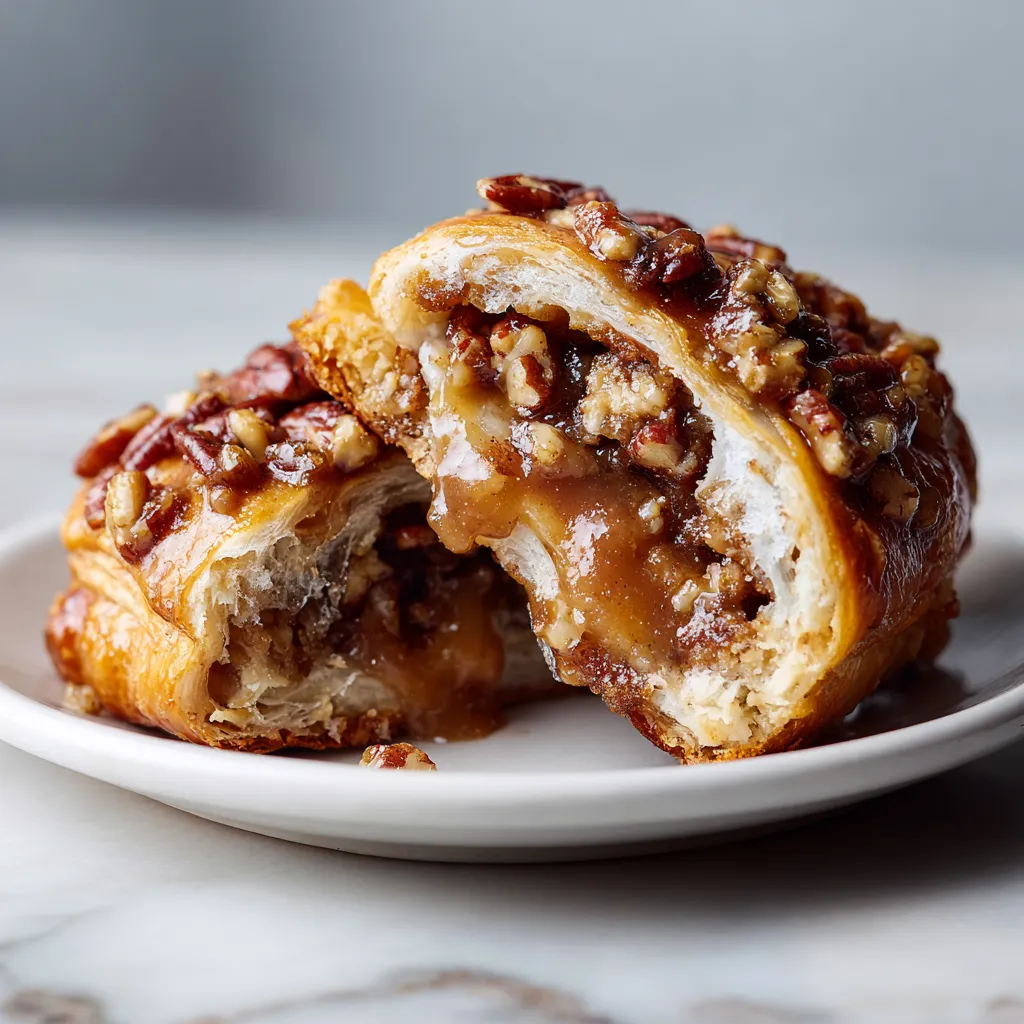 Sticky Pecan Cream Cheese Danish Rolls with Buttery Caramelized Topping and Flaky Layers - secondary view