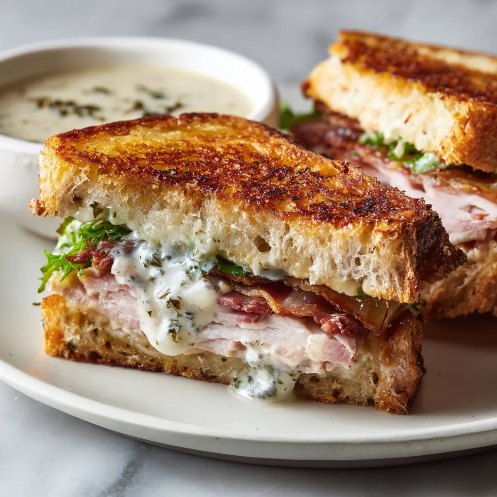 Ultimate Triple-Decker Club Sandwich with Creamy Roasted Tomato Basil Soup - Classic American Comfort Food