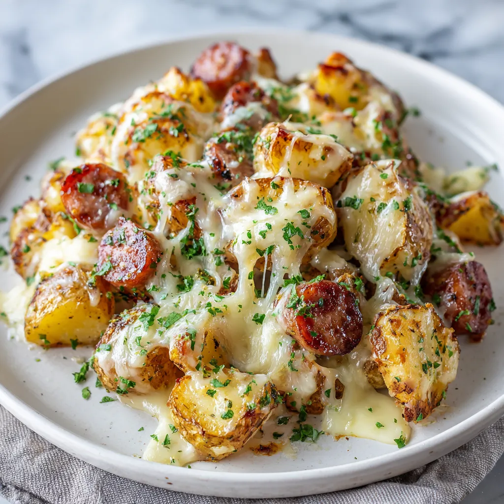 Ultimate Cheesy Ranch Potatoes with Smoked Sausage One-Pan Comfort Casserole