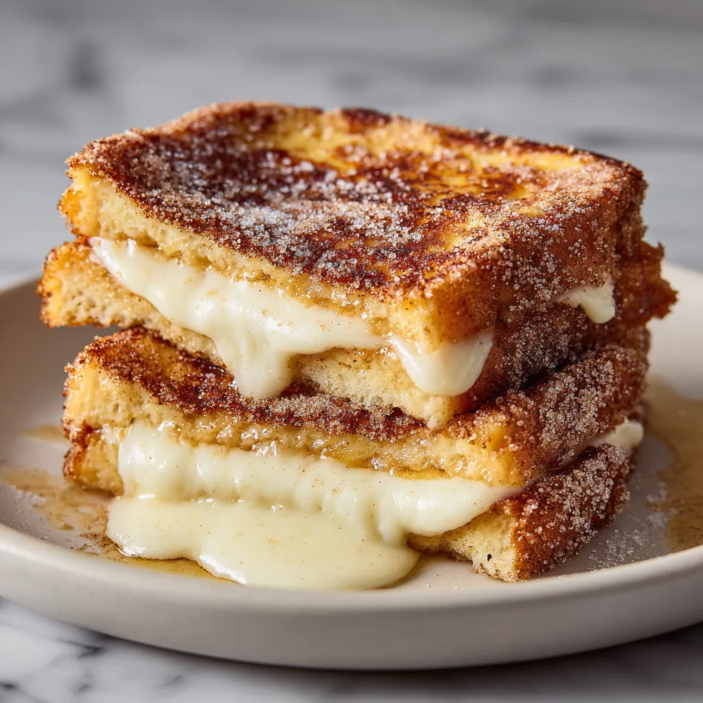 Churro Stuffed French Toast with Cinnamon Sugar and Sweet Cream Cheese Filling - tertiary view
