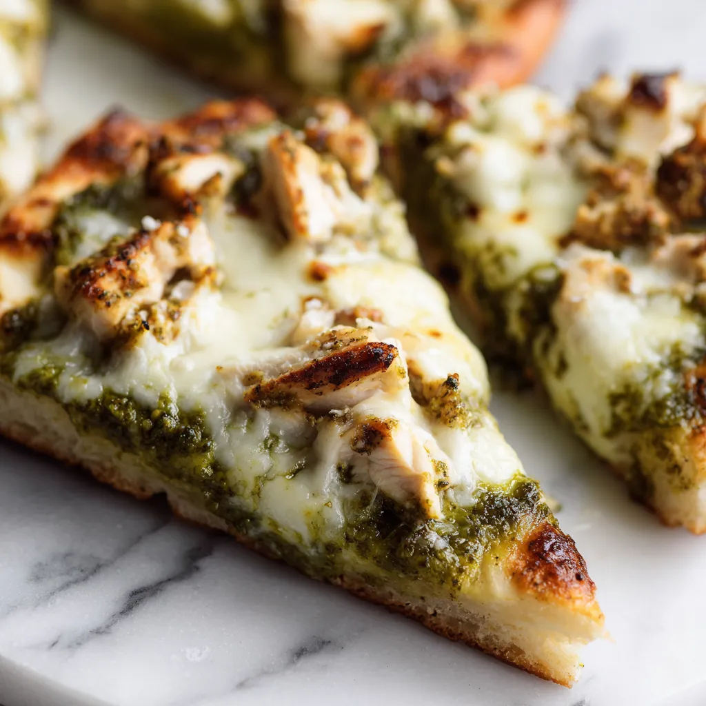 Artisan Pesto Burrata Flatbread with Balsamic Glaze and Fresh Arugula - Restaurant-Quality Gourmet Pizza - secondary view