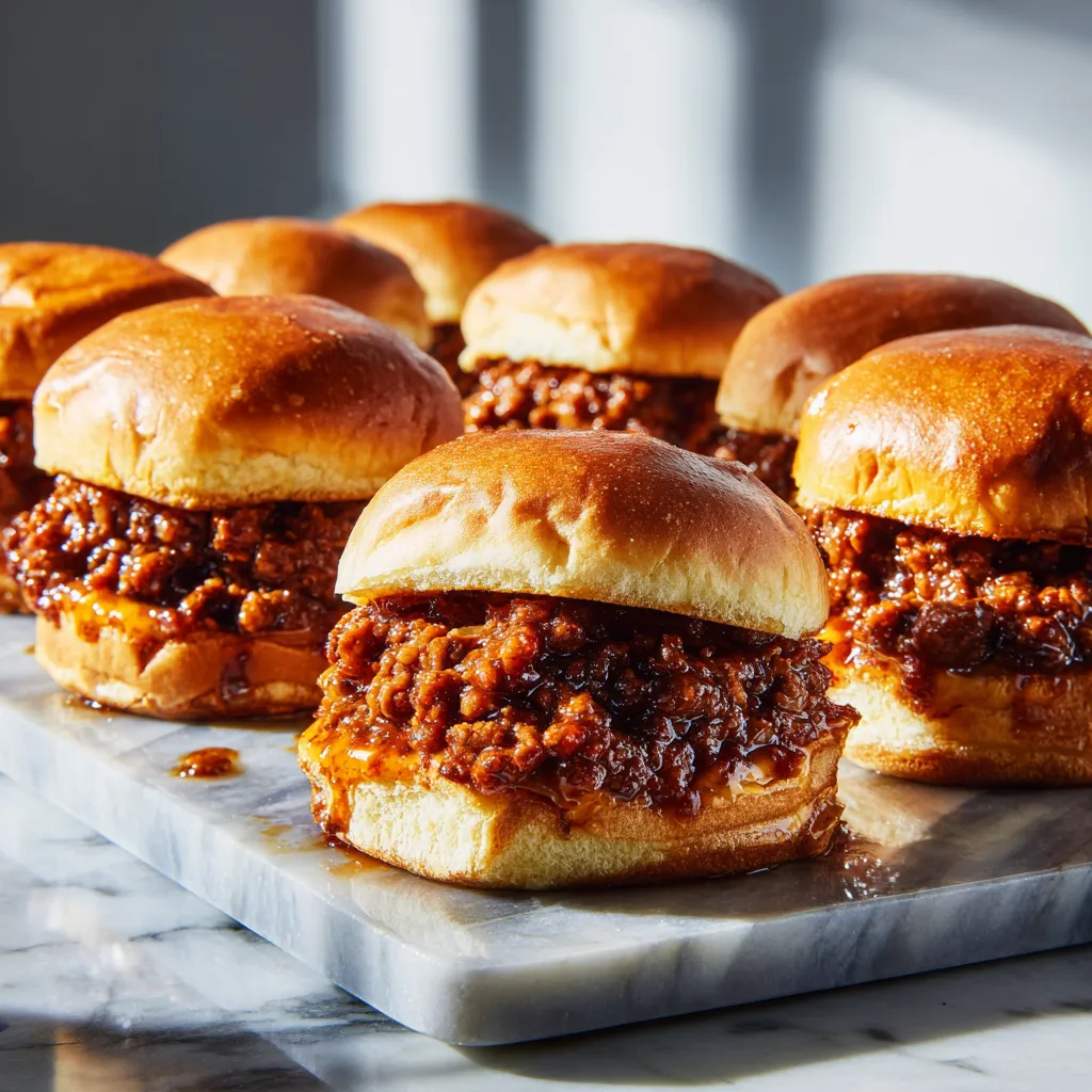 Classic Homemade Sloppy Joes with Sweet Tangy Ground Beef in Rich Tomato Sauce