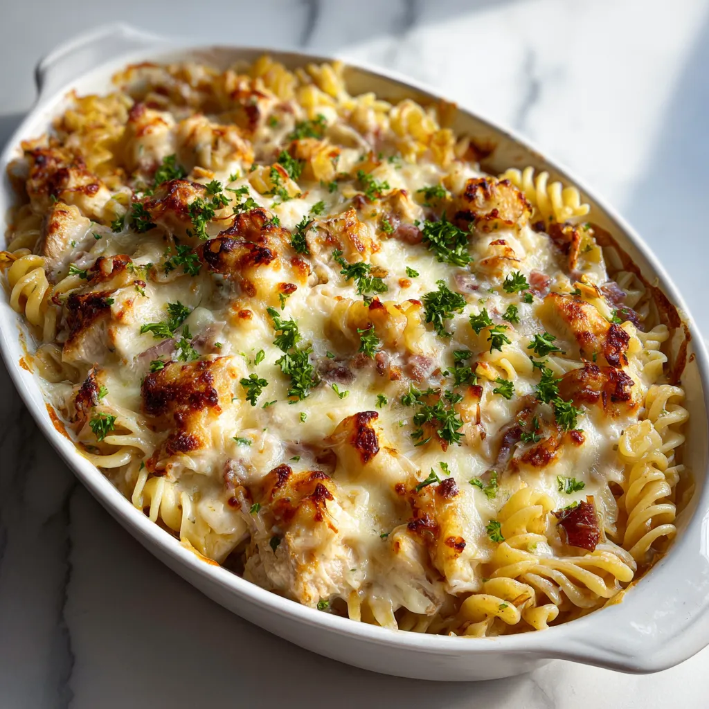 Ultimate Cajun Cream Cheese Chicken Pasta Bake with Bacon and Three Cheese Blend - tertiary view