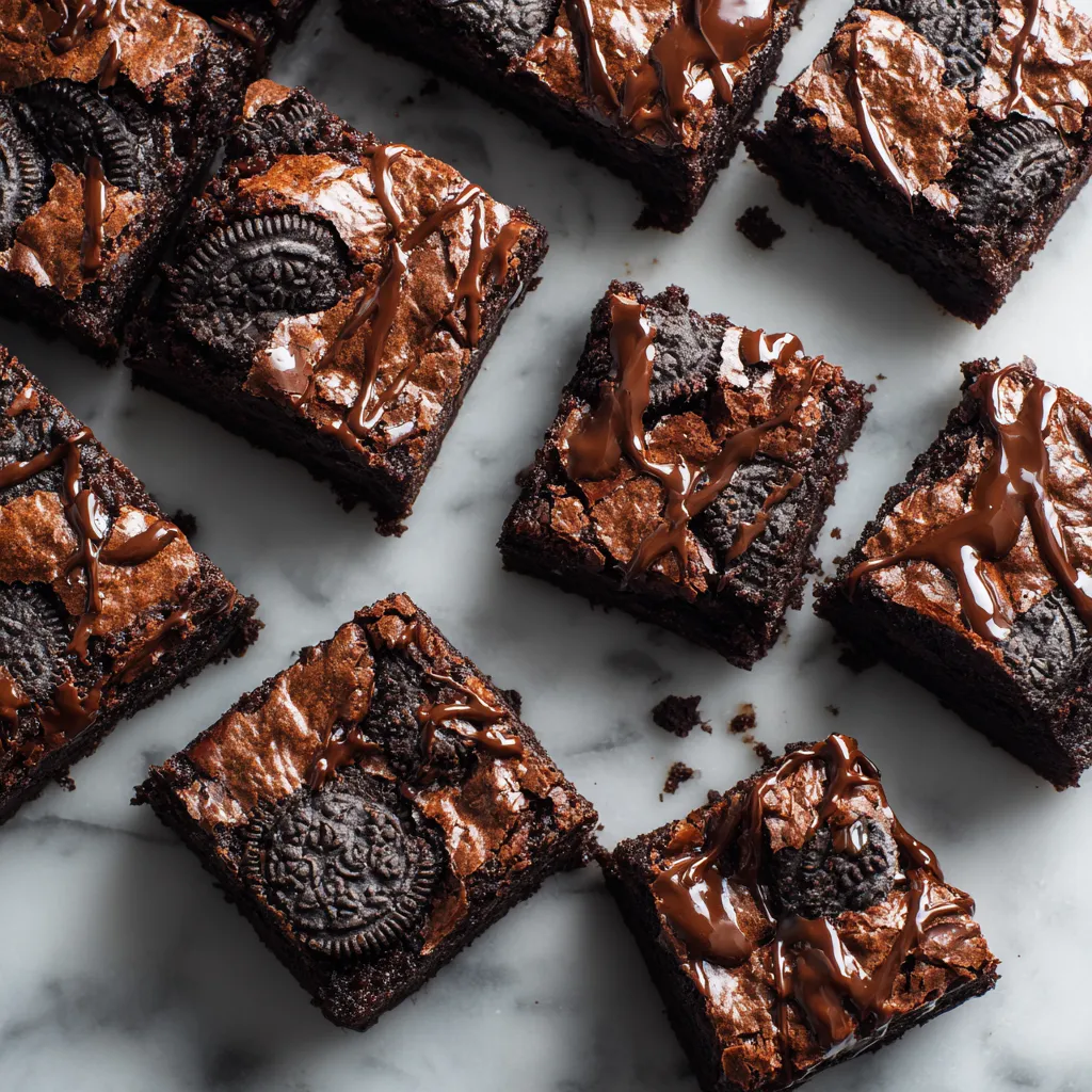 Ultimate Fudgy Triple Layer Oreo Brownies with Chocolate Ganache and Cookie Crumble Perfection - tertiary view