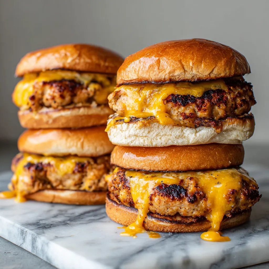 Ultimate Cheddar Ranch Chicken Burgers with Melted Sharp Cheddar and Herb-Seasoned Juicy Patties - tertiary view