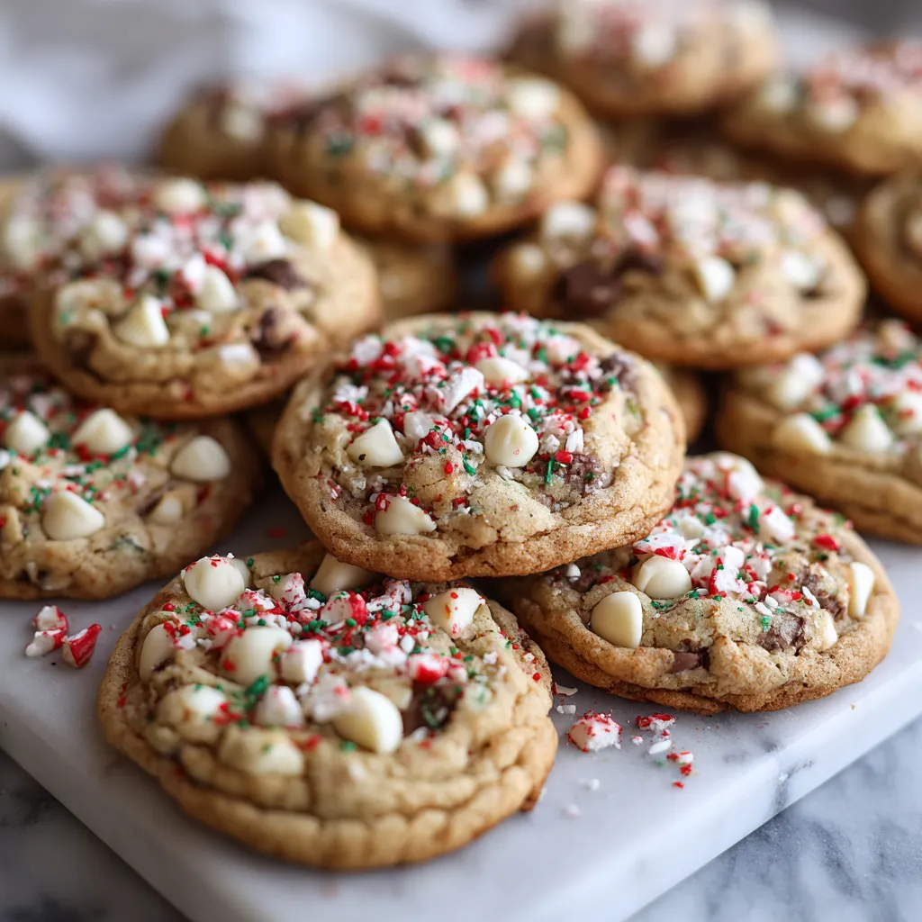 Ultimate Winter Wonderland Chocolate Chip Cookies with Peppermint and White Chocolate Chunks - secondary view