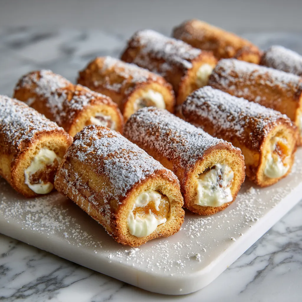 Peach Cobbler Pound Cake Twinkies with Sweet Cream Filling and Fresh Peaches