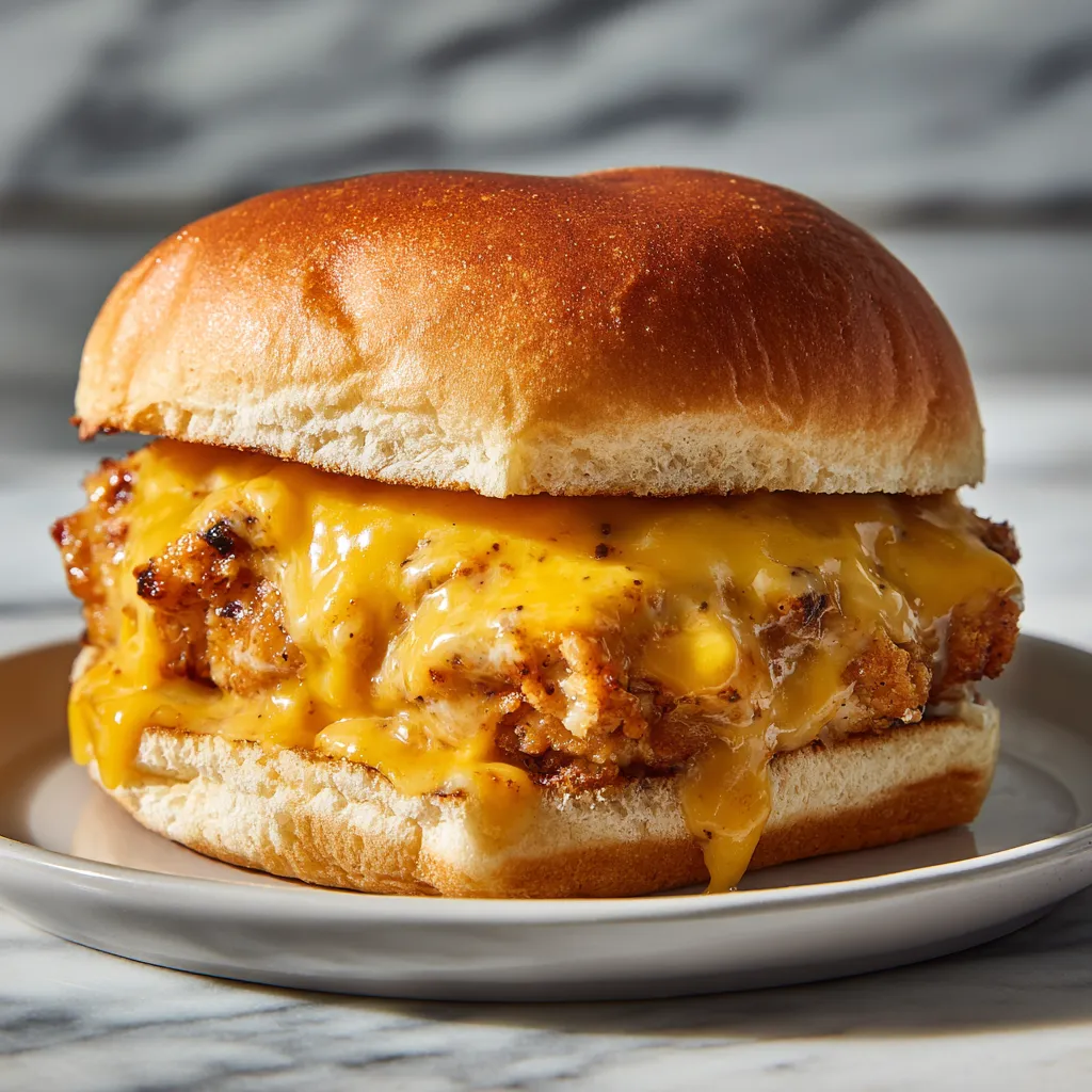 Ultimate Cheddar Ranch Chicken Burgers with Melted Sharp Cheddar and Herb-Seasoned Juicy Patties - secondary view