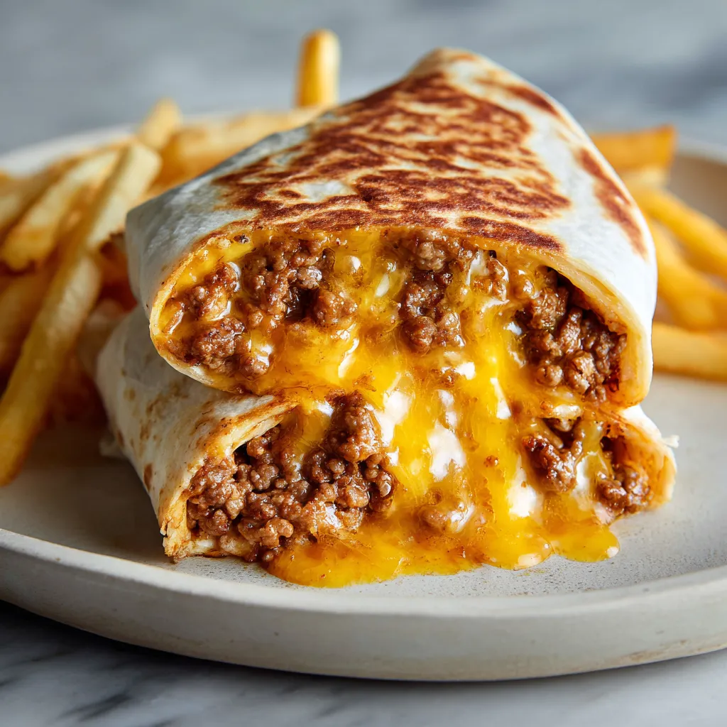 Ultimate Loaded Crispy Beef and Cheese Burritos with Seasoned Ground Beef and Melted Cheddar