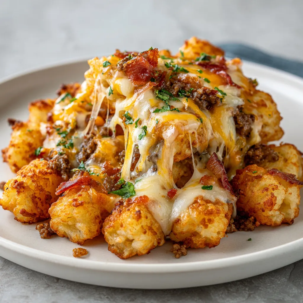 Ultimate Loaded Tater Tot Casserole with Seasoned Beef, Three Cheeses, and Crispy Golden Tater Tots - secondary view