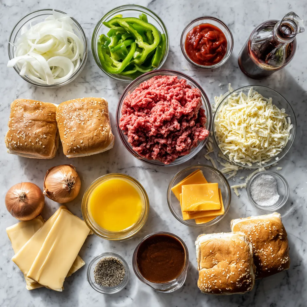 Ultimate Philly Cheesesteak Sloppy Joes with Caramelized Onions and Melted Provolone Cheese - tertiary view