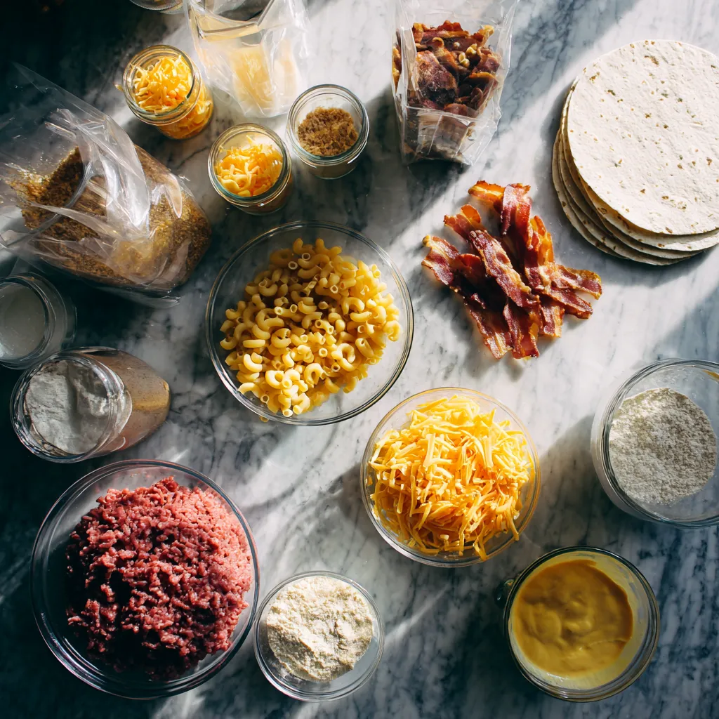 Ultimate Loaded Bacon Mac 'n' Cheese Burger Wrap with Crispy Beef and Cheddar - tertiary view