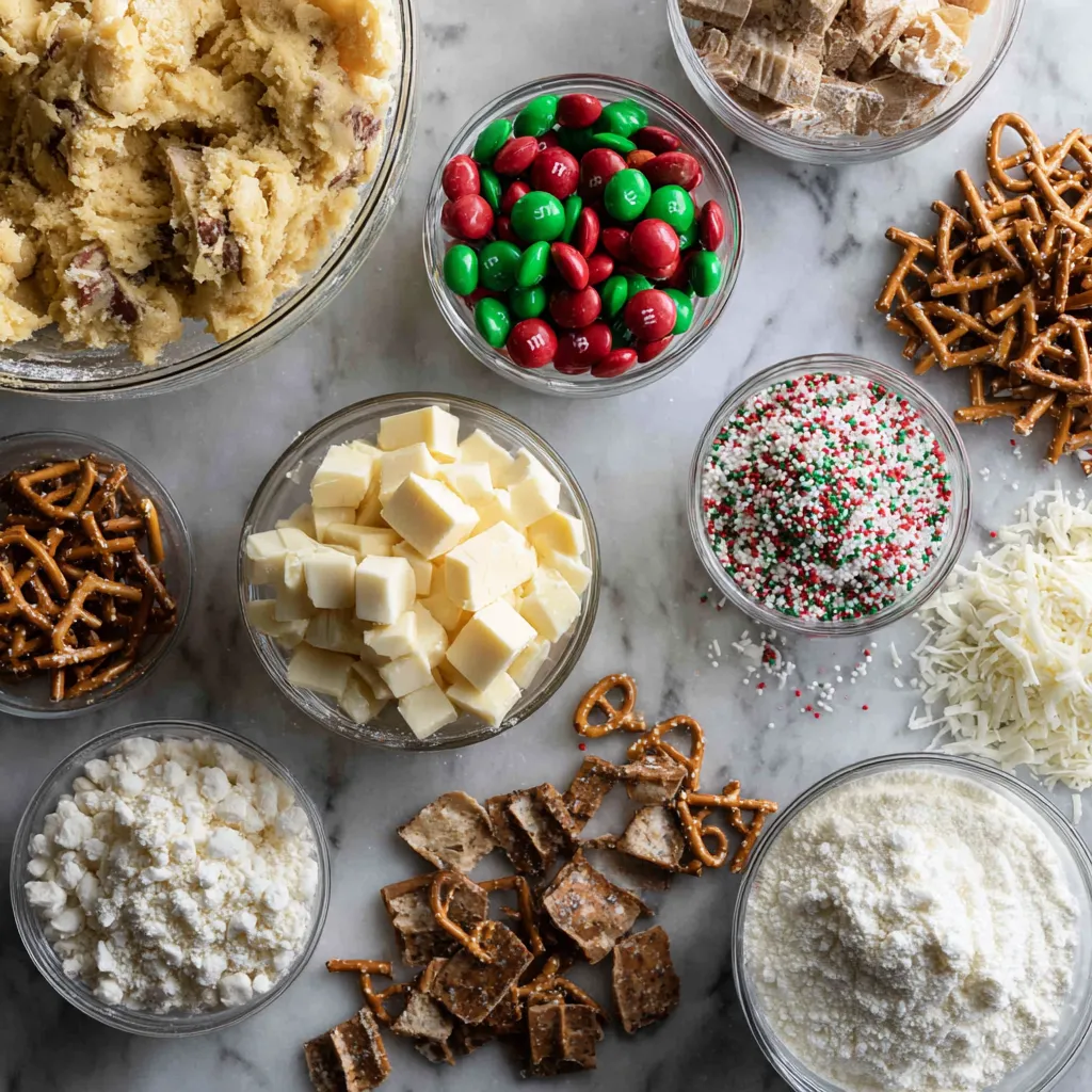 Loaded Christmas Kitchen Sink Cookies with M&Ms, White Chocolate, Pretzels and Coconut Flakes
