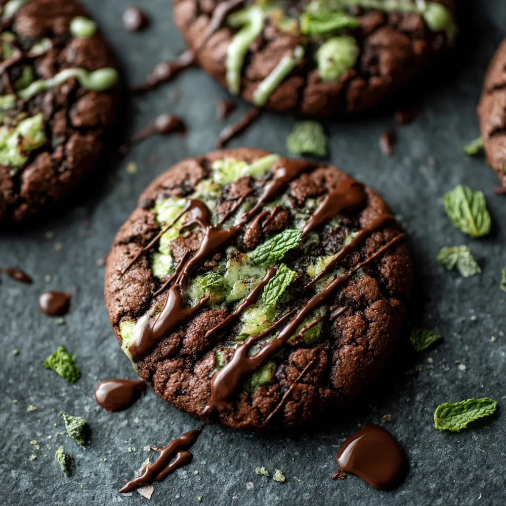 Ultra Soft Mint Chocolate Chip Pudding Cookies with White and Dark Chocolate Chunks - tertiary view