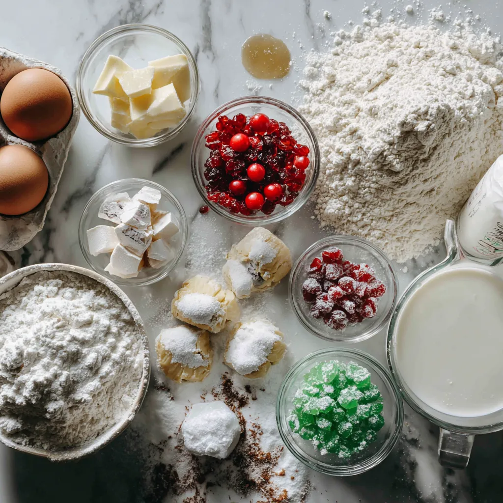 Festive Christmas Bread with Candied Fruit and Vanilla Glaze Holiday Sweet Loaf - tertiary view