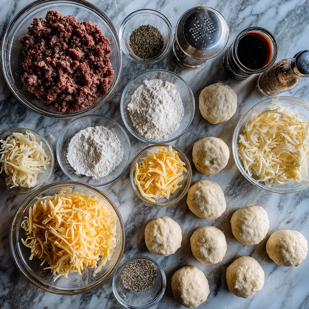 Ultimate Garlic Parmesan Cheeseburger Bombs with Gooey Melted Cheddar and Buttery Herb Crust - tertiary view