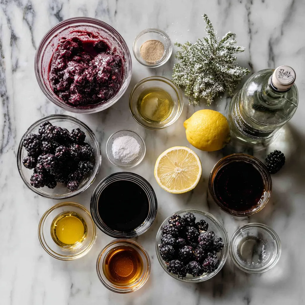 Blackberry Rosemary Holiday Smash Cocktail with Sugar Rim and Fresh Berry Garnish