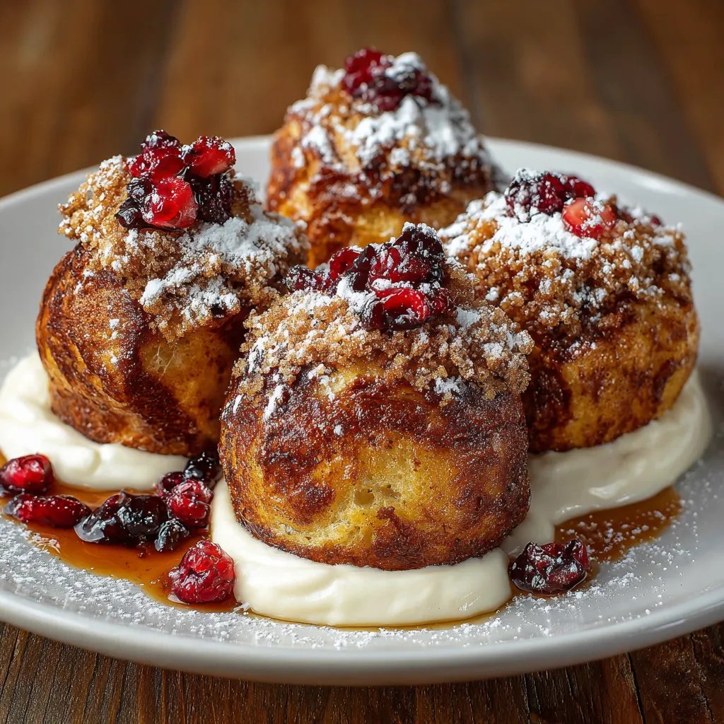 Crispy Golden Strawberry Cheesecake Stuffed French Toast Balls with Cinnamon Sugar Coating - secondary view