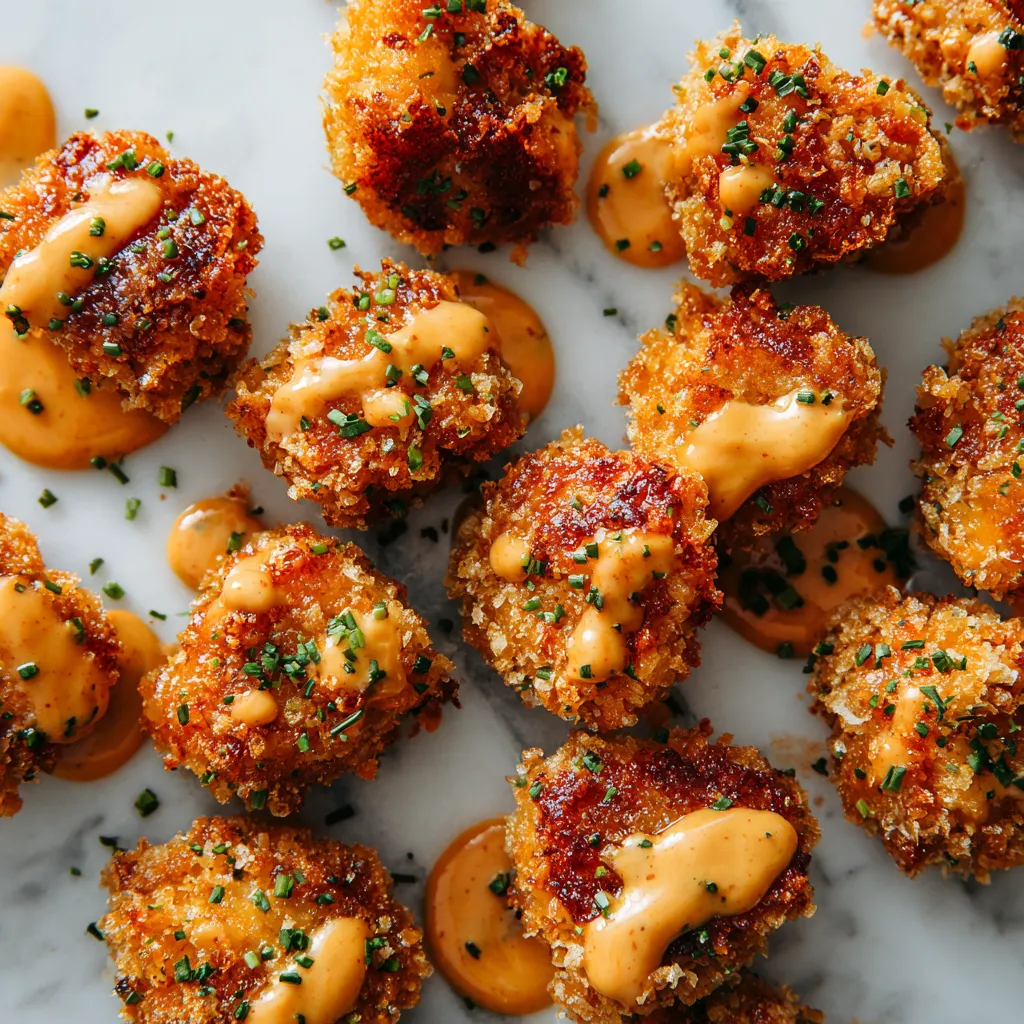 Crispy Bang Bang Salmon Bites with Sweet Chili Sauce and Creamy Garlic Drizzle - tertiary view
