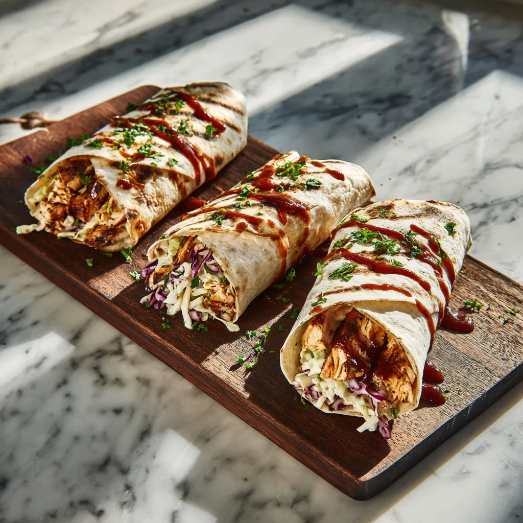 Ultimate BBQ Chicken Crunchwrap Supreme with Tangy Coleslaw and Crispy Grilled Tortilla Shell - tertiary view