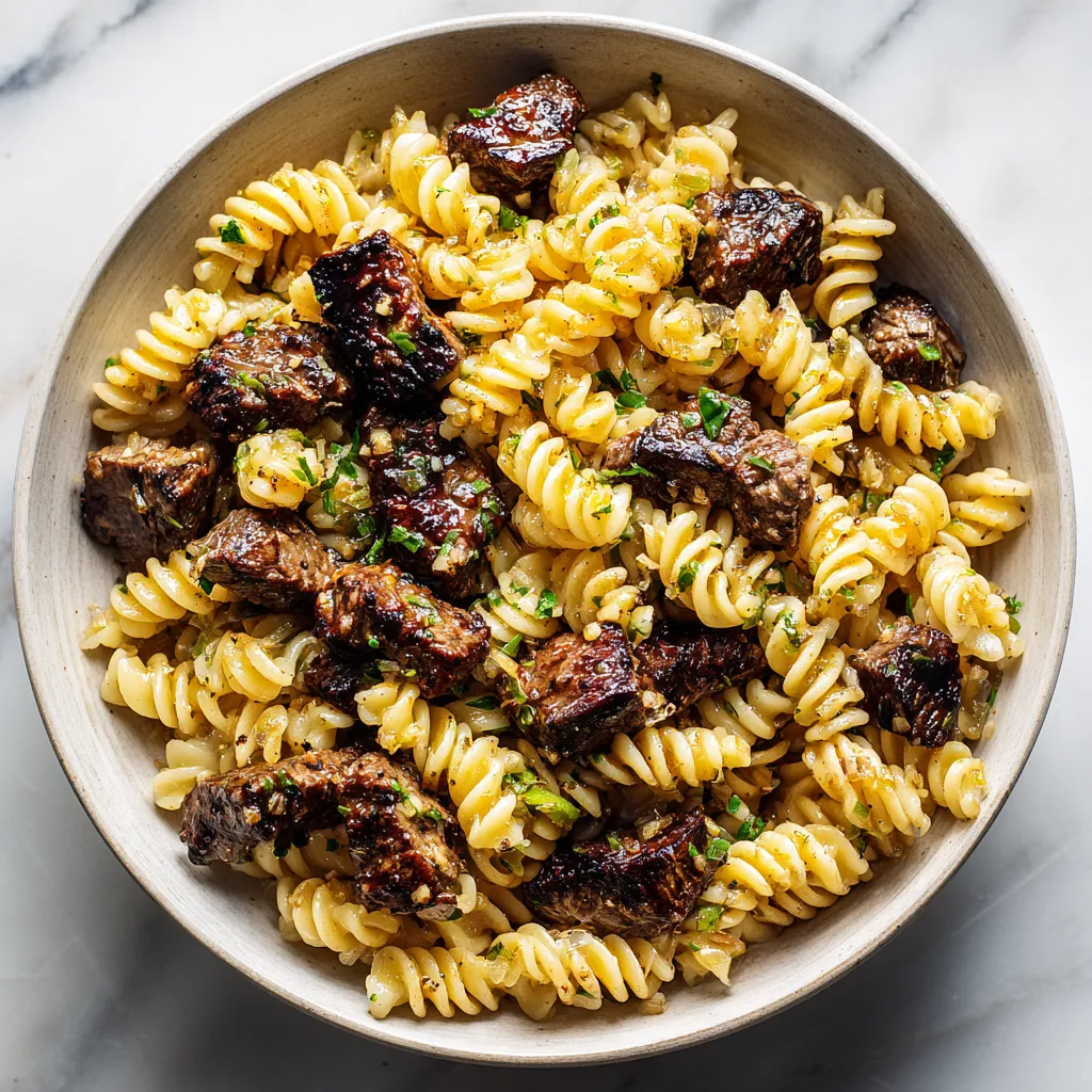Restaurant-Quality Garlic Butter Steak Bites with Golden Pasta and Fresh Herb Finish