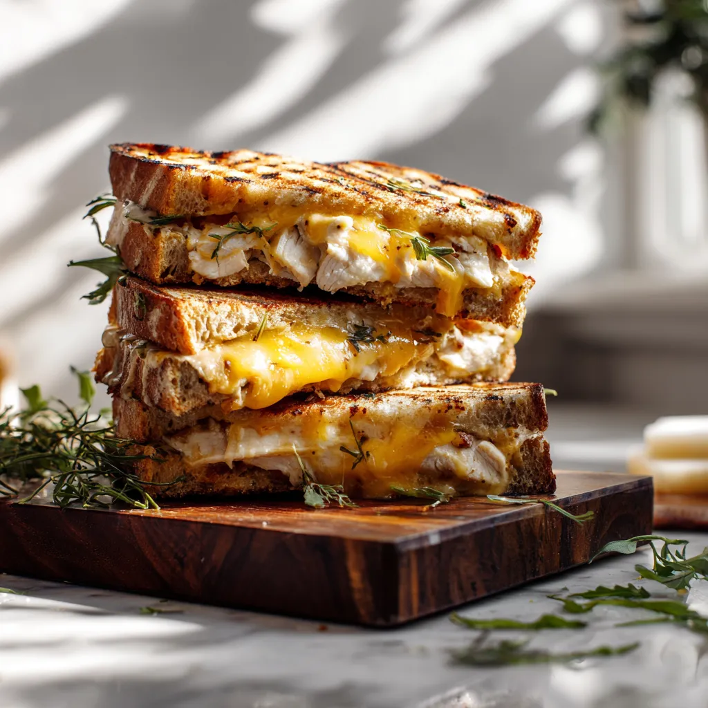 Ultimate Gourmet Grilled Cheese Sandwich with Three Cheeses and Butter-Crisped Sourdough Bread - tertiary view
