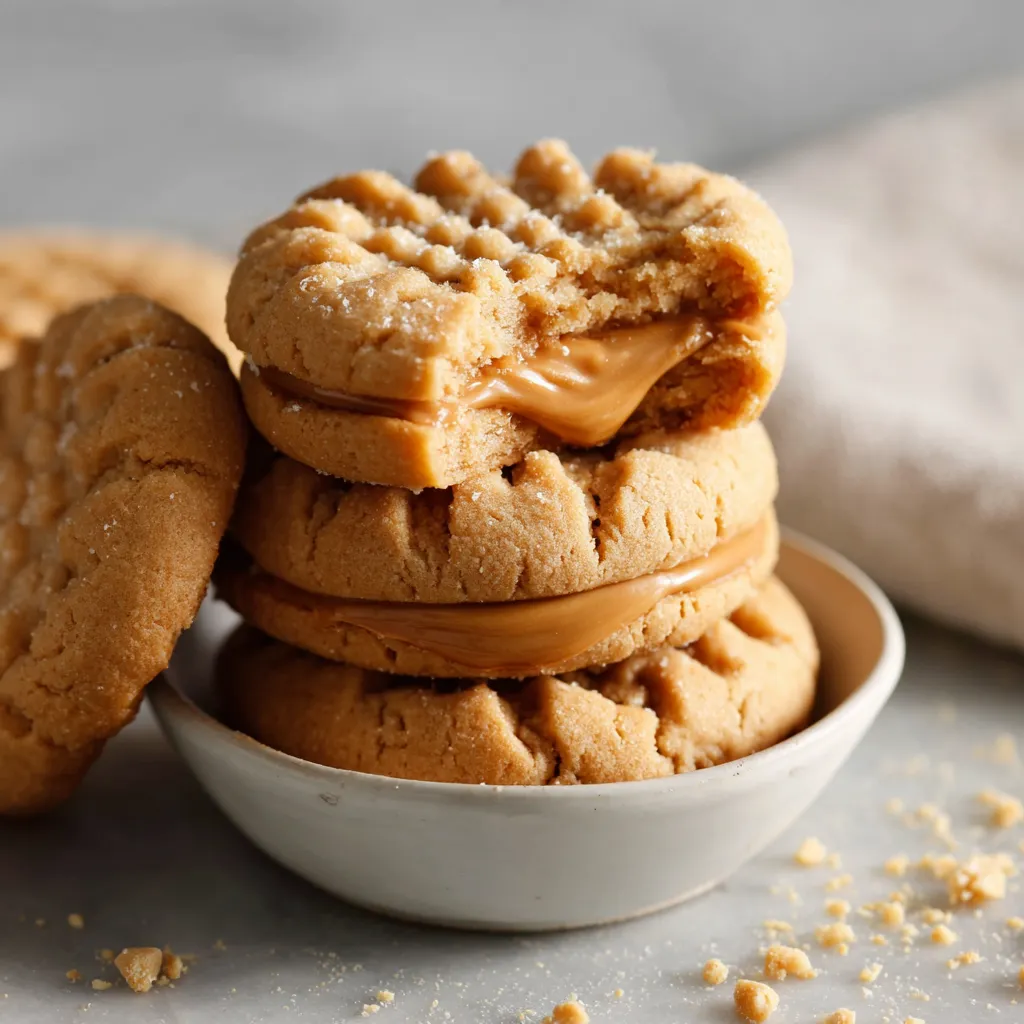 Classic Soft and Chewy Peanut Butter Cookies with Creamy Peanut Butter Filling - secondary view