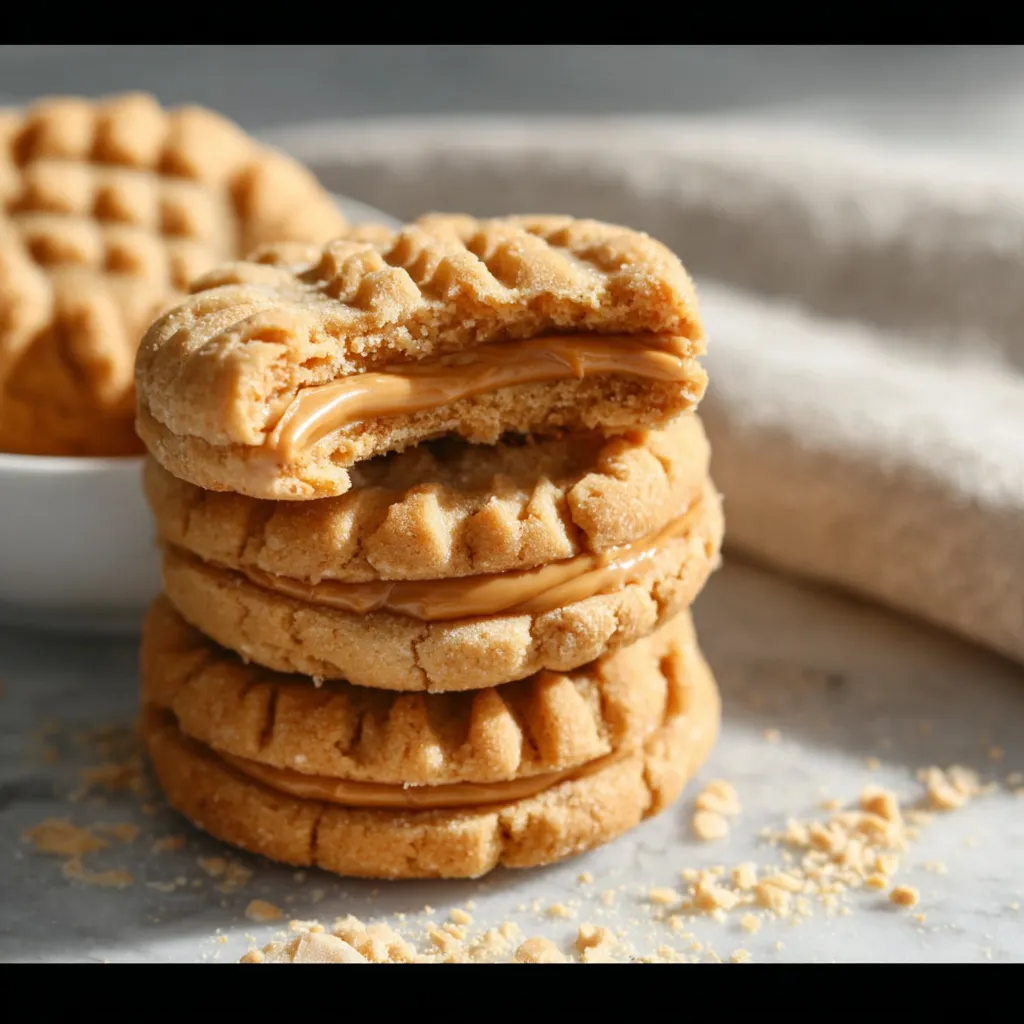 Classic Soft and Chewy Peanut Butter Cookies with Creamy Peanut Butter Filling - tertiary view