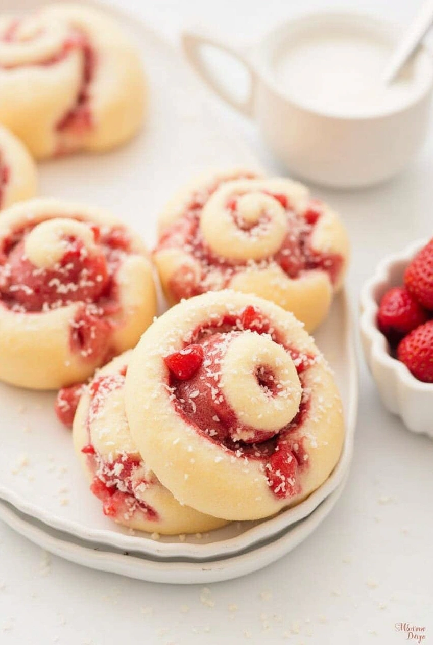Vegan Strawberry Sweet Rolls - tertiary view