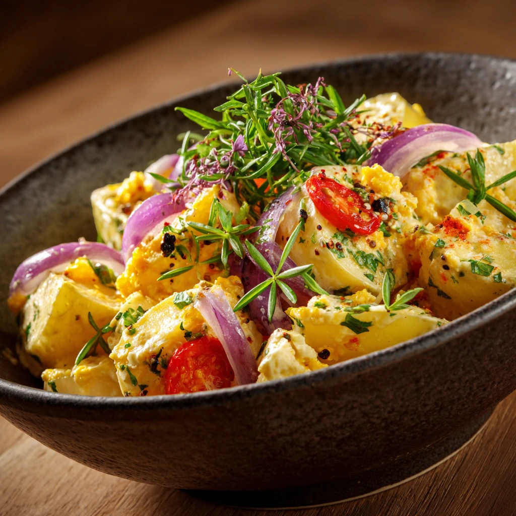 Savory Warm Honey Dijon Potato Salad with Creamy Texture and Tangy Flavor
