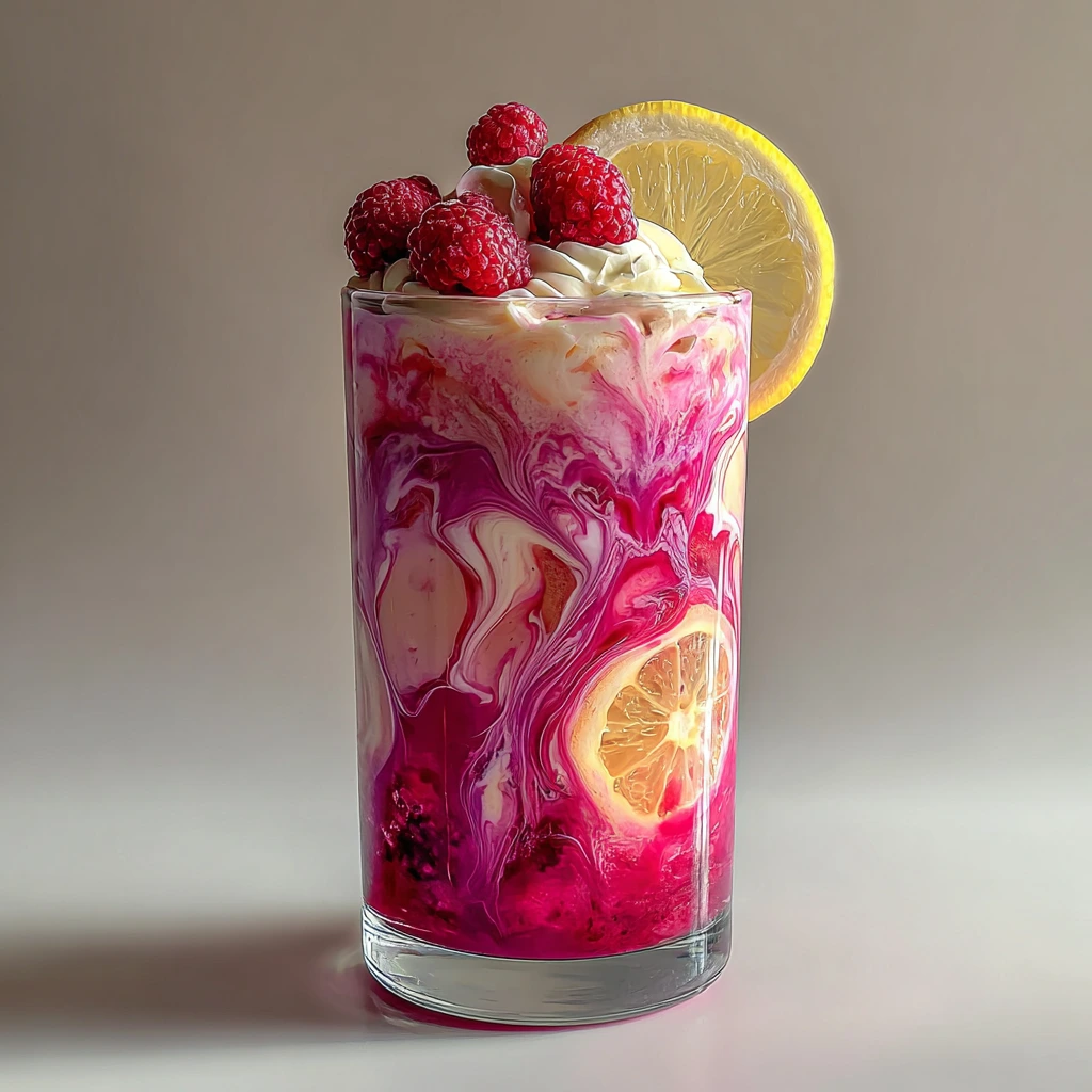 Refreshing Whipped Pink Lemonade Delight with Strawberries and Cream